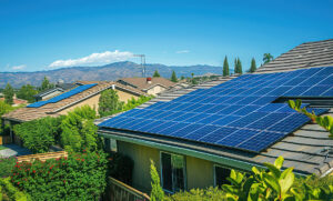 Solar Panels on a Suburban House in Dublin, CA area